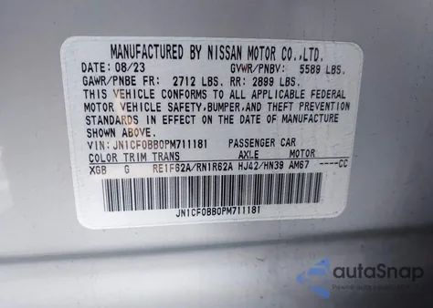 2023 Nissan Ariya Engage z USA, uszkodzony, nr VIN JN1CF0BB0PM711181